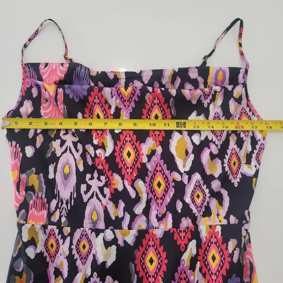 Cowl Neck Slip Dress - Desert Ikat Black Size 10 - Picture 16 of 16